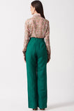 Green Linen High Waist Trouser for Workwear