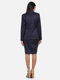 Formal Women's Professional Skirt Suit - Navy Blue