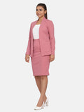 Women’s Work Formal Stretch Skirt Suit - Pink