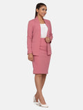 Women’s Work Formal Stretch Skirt Suit - Pink