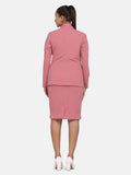 Women’s Work Formal Stretch Skirt Suit - Pink