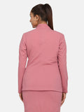 Women’s Work Formal Stretch Skirt Suit - Pink