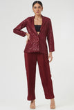 Ladies Maroon High Waist crinkled trouser