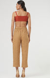 Gold High waisted Textured Women's pants