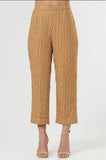 Gold High waisted Textured Women's pants