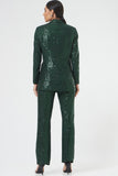 Women's Office Party Green Sequin Pants