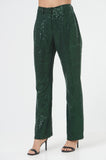 Women's Office Party Green Sequin Pants