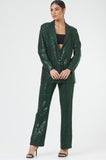 Women's Office Party Green Sequin Blazer