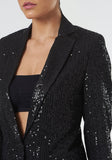 Ladies Corporate Evening Black Sequin Blazer