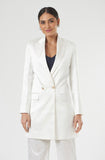 Business Formal White Satin Blazer