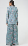 Blue Printed Women's Formal Blazer