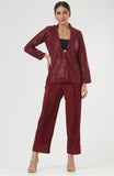 Ladies Corporate evening Maroon Sequin Blazer