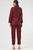 Ladies Corporate evening Maroon Sequin Blazer