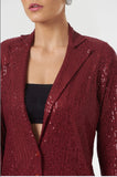 Ladies Corporate evening Maroon Sequin Blazer