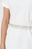 Classic White asymmetric Work top with belt