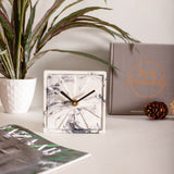 Elegance White & Black - Concrete Table Clock