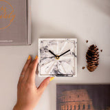 Elegance White & Black - Concrete Table Clock