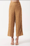 Textured Crop Gold Women's Evening pants