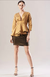 Gold Peplum Party Top for Women