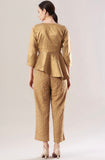 Textured Crop Gold Women's Evening pants