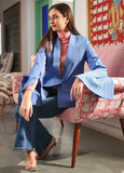 Blue Women's Formal Bell Sleeve blazer