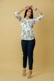 Women Floral Print Casual Multicolor Top