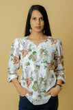 Women Floral Print Casual Multicolor Top