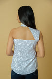 One shoulder Women's Evening Grey Top