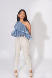 One Shoulder Ruffle Top