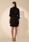 Cotton Black Full sleeves Casual Shirt Dress