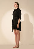 Cotton Black Full sleeves Casual Shirt Dress