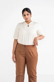 Coffee Brown Elasticated Straight Trousers