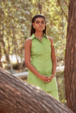 Green Longline Contoured Shirt for workwear