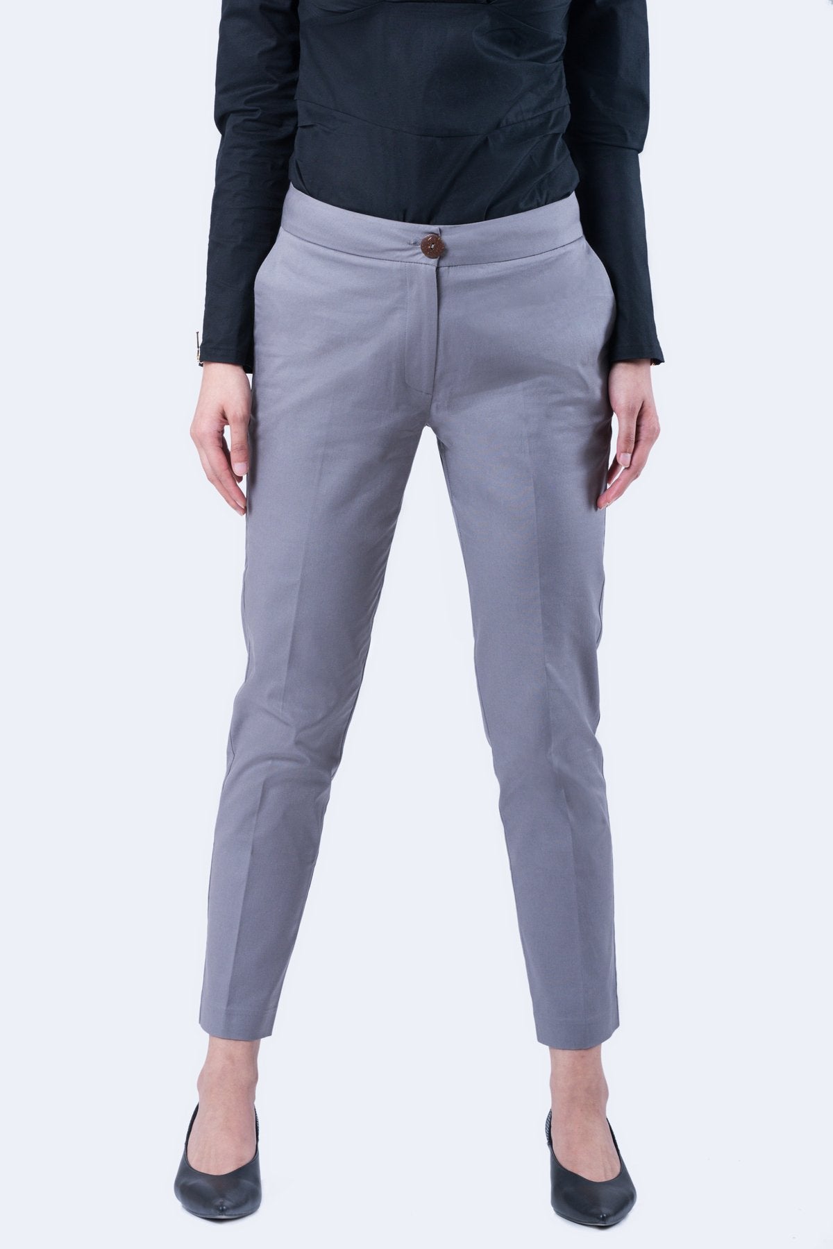 MAUVAIS Grey Check Cropped Smart Trousers in 2023  Cropped trousers  Trousers Pinstripe