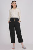 Women's Plus Size Black High Wasted Crop Pants