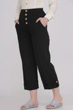 Women's Plus Size Black High Wasted Crop Pants