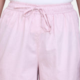 Comfortable Baby Pink Dot Pattern Cotton Silk Culottes