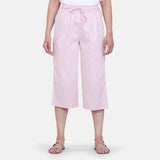 Comfortable Baby Pink Dot Pattern Cotton Silk Culottes