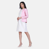 plus size Baby Pink Dupioni Jacket