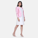 plus size Baby Pink Dupioni Jacket