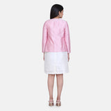 plus size Baby Pink Dupioni Jacket