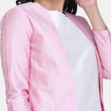 plus size Baby Pink Dupioni Jacket