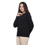 Black Cotton Full sleeves Women's Winter Pullover 