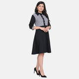 PowerSutra Women's Black Cotton Shirt Dress