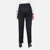 Women's Black Cotton Formal Trouser- PowerSutra