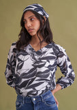 V-Neck Relaxed fit Printed Women's Blouse