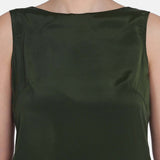 Bottle Green French Crepe Tank Sleeveless Top