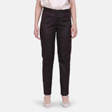 Regular Fit Ladies Brown Poly Cotton Trouser