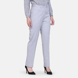 Women's Regular Fit Grey Poly Cotton Trouser