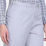 Women's Regular Fit Grey Poly Cotton Trouser